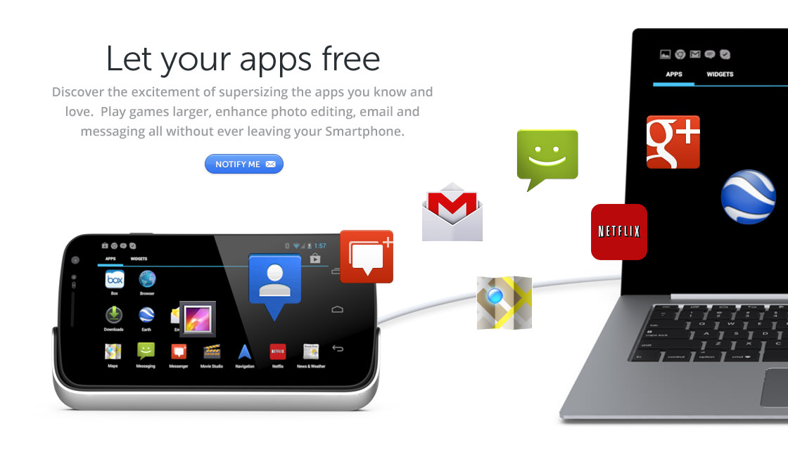 Supersize apps with ClamBook laptop dock
