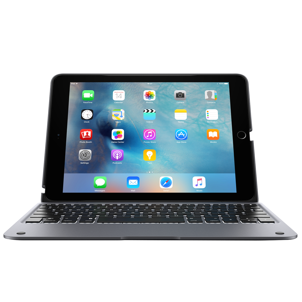 Incipio Clamcase+ iPad Air 2 Bluetooth Keyboard Space Gray Angle A